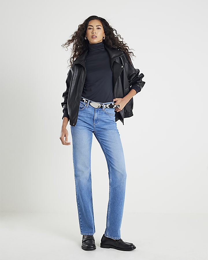 Brown 2 Pack Long Sleeve Roll Neck Tops