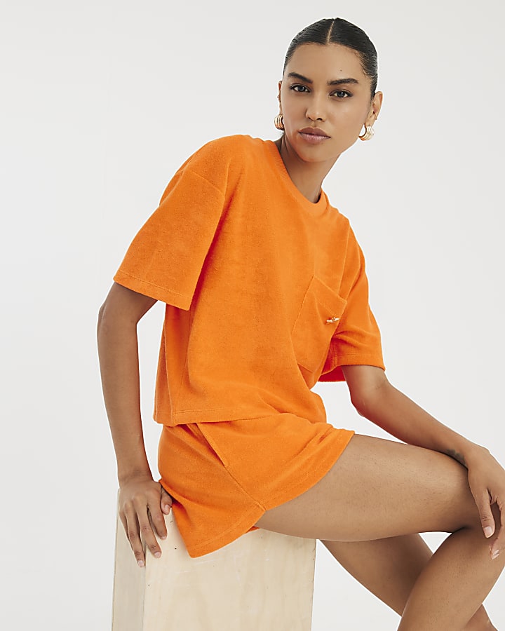 Orange Short Sleeve Towelling T-shirt