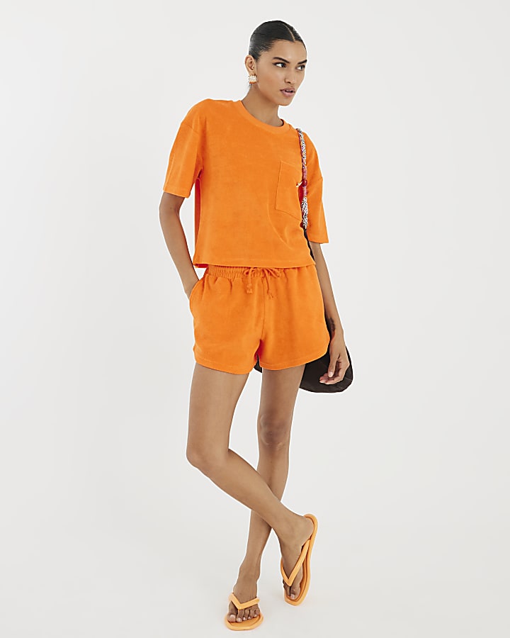 Orange Short Sleeve Towelling T-shirt