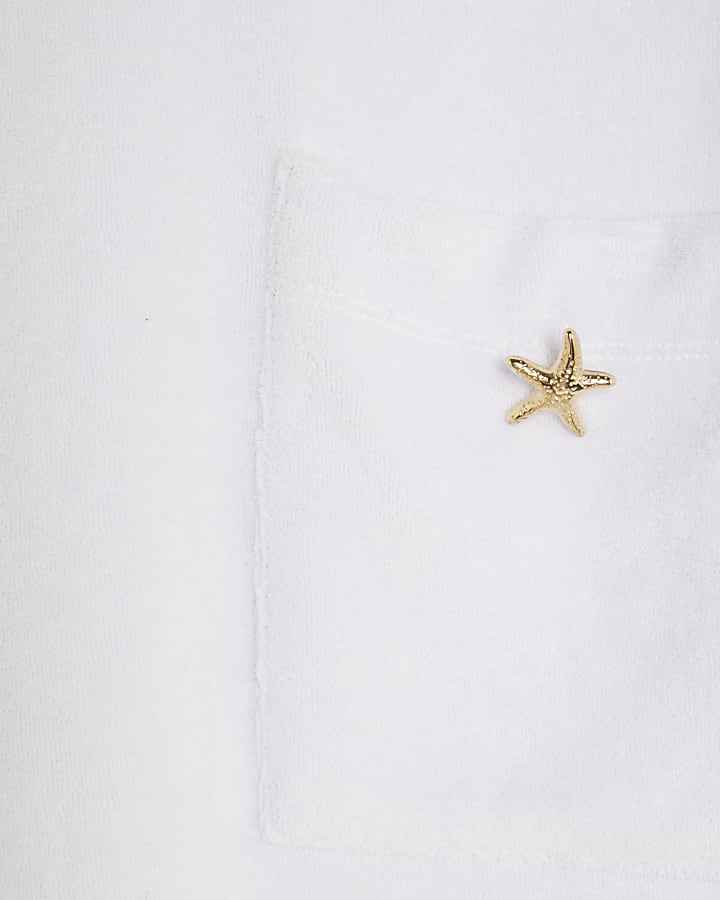 White Short Sleeve Towelling T-shirt