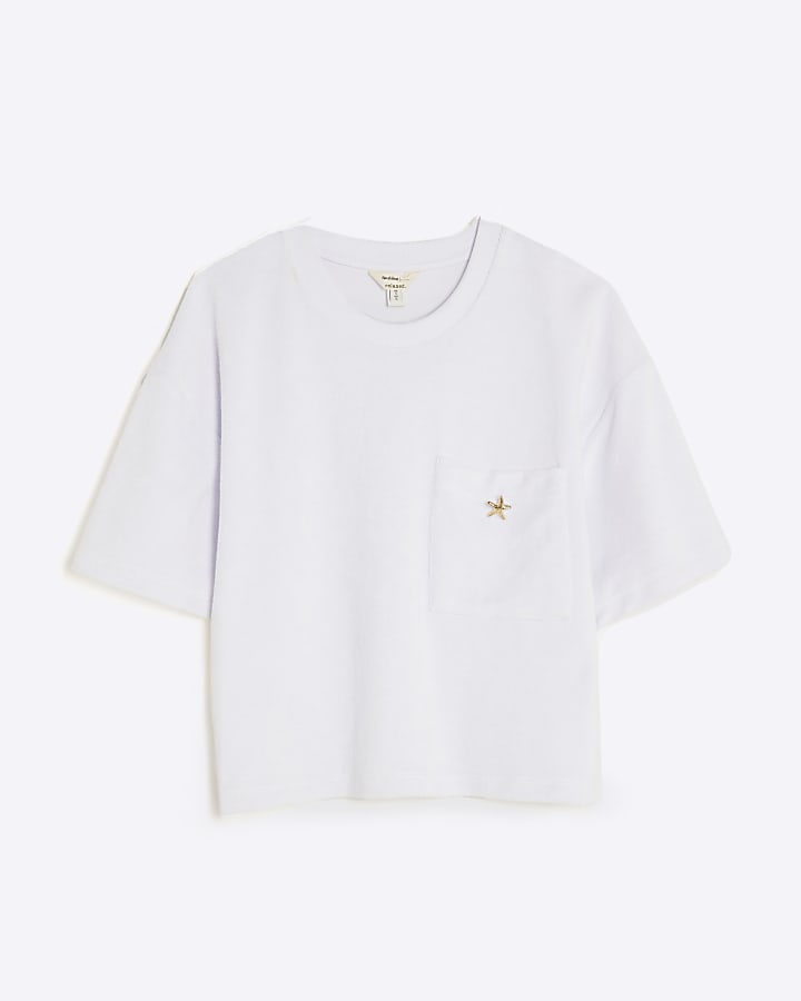 White Short Sleeve Towelling T-shirt