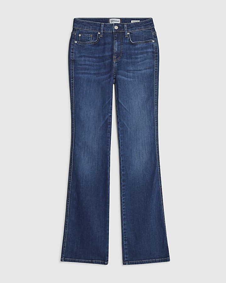 Blue Mid Rise Bootcut Jeans