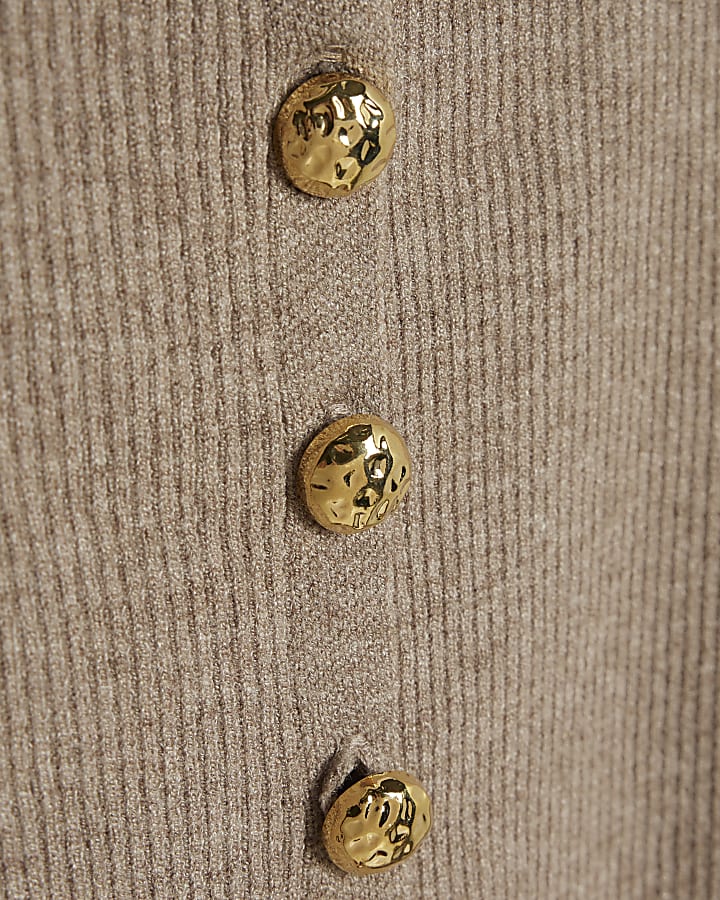 Beige Knitted Tie Waist Cardigan