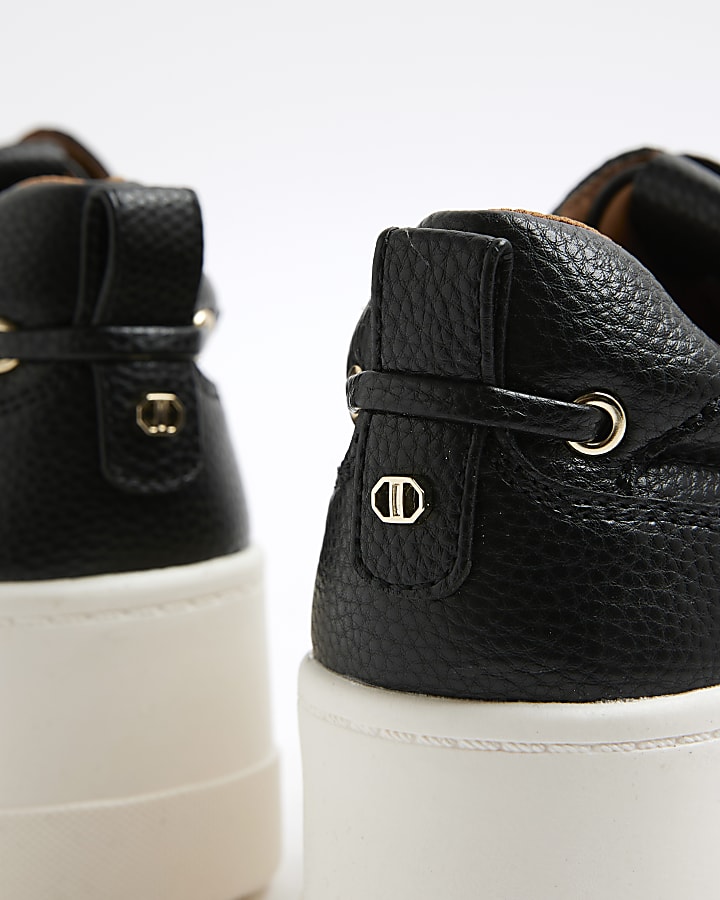 Black Platform Lace Up Trainers