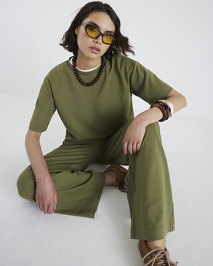 Khaki Premium Short Sleeve Boxy T-shirt