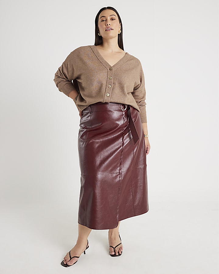 Brown V-Neck button Cardigan