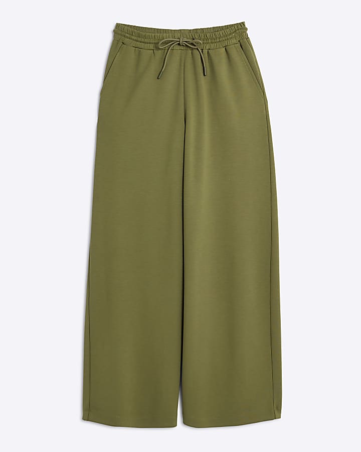 Khaki Premium Wide Leg Joggers