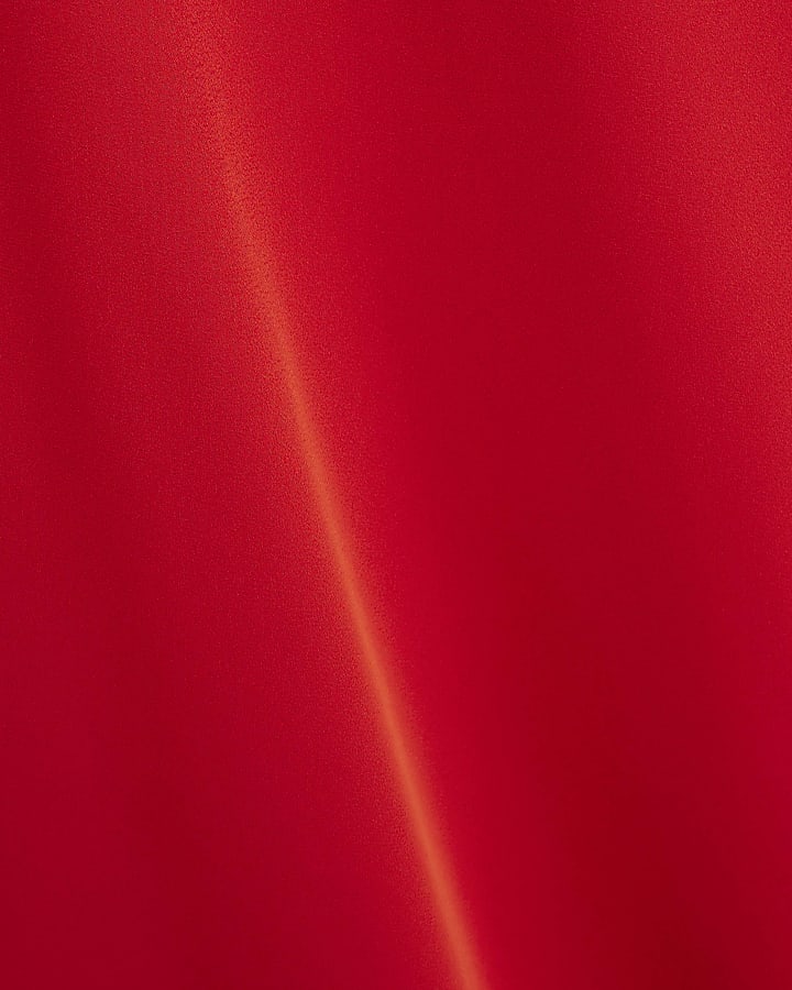 Red Satin Maxi Skirt