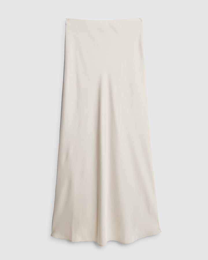 Cream Satin Maxi Skirt
