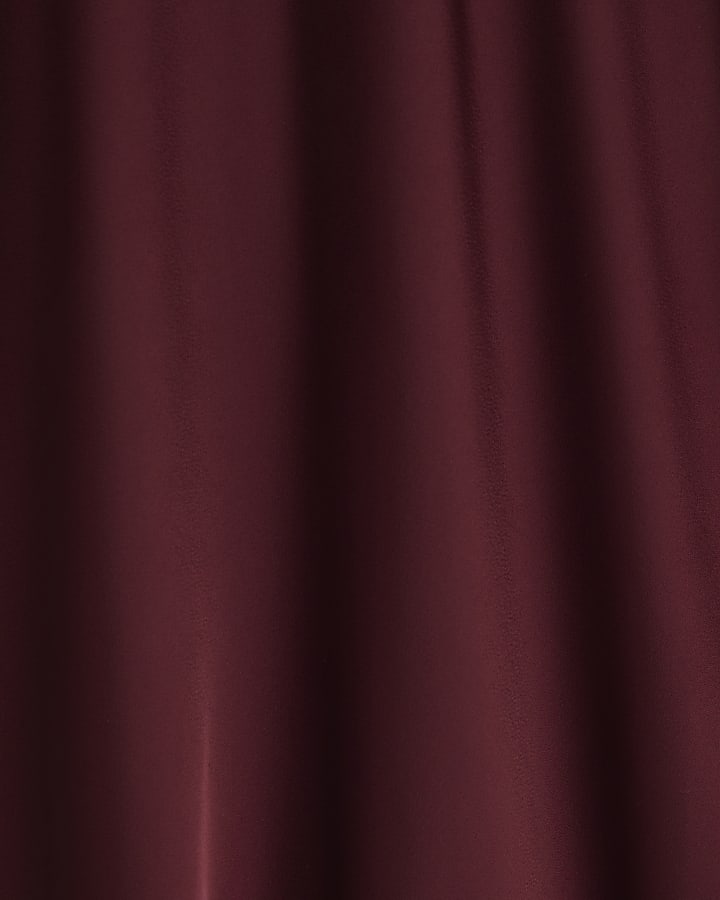 Red Satin Maxi Skirt