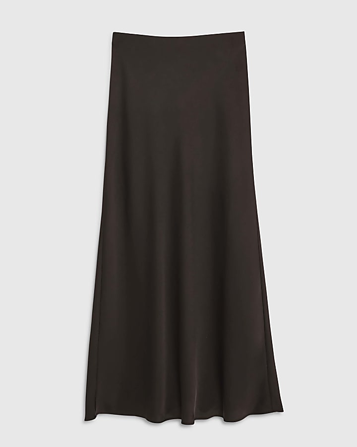 Black Satin Maxi Skirt