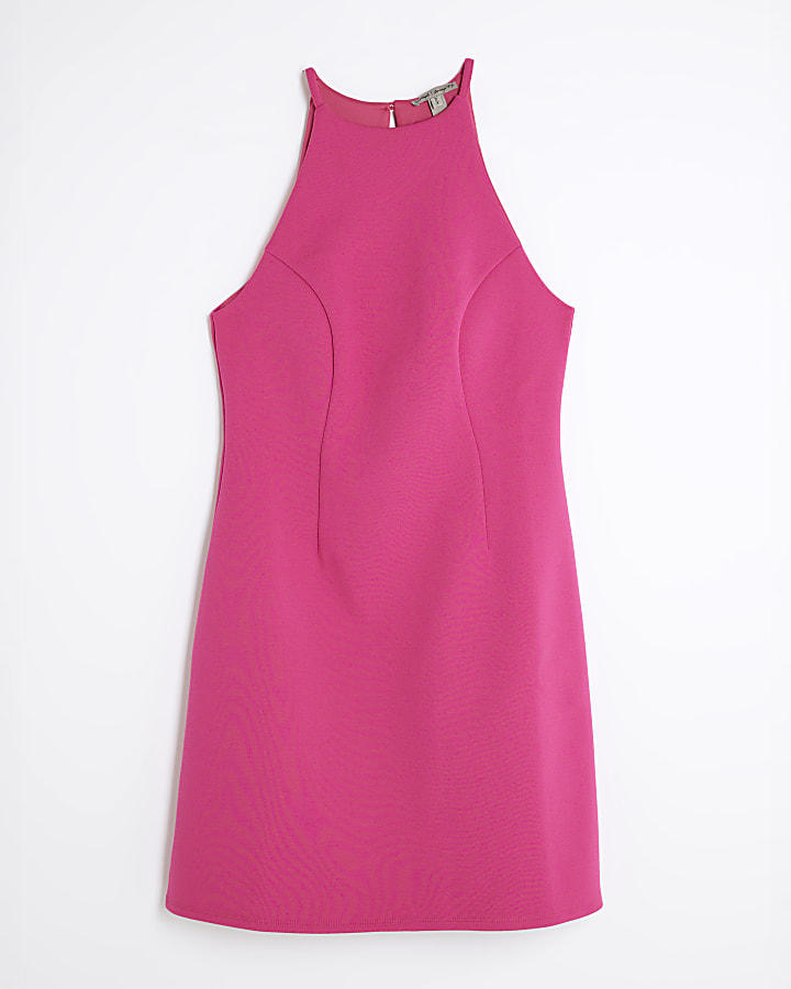 Pink Sleeveless Mini Shift Dress