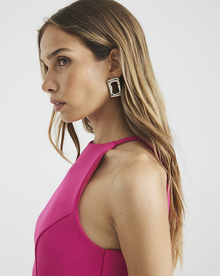 Pink Sleeveless Mini Shift Dress