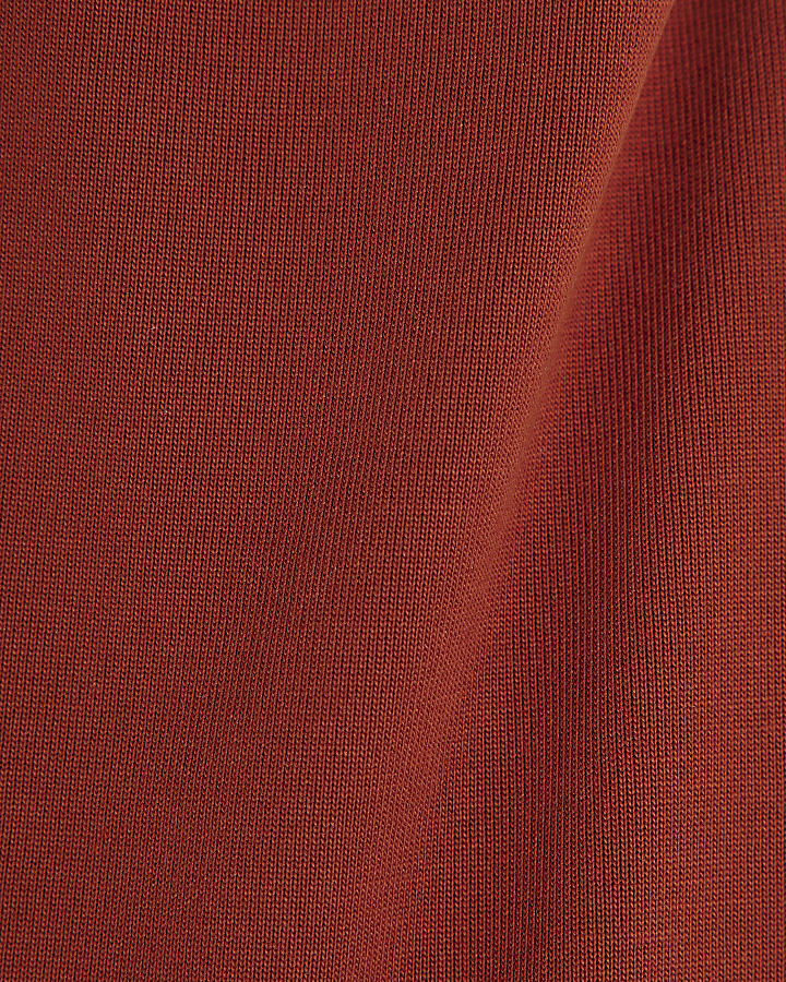 Red Sleeveless Scarf Neck Top