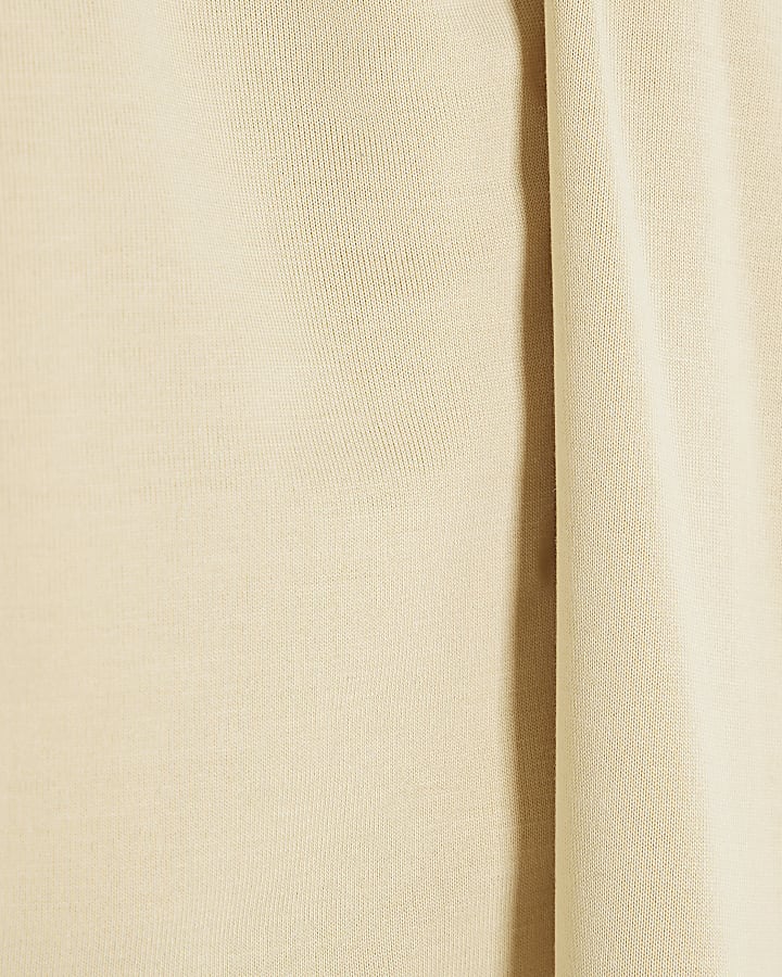 Cream Sleeveless Scarf Neck Top