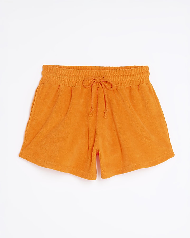 Orange Towelling Shorts