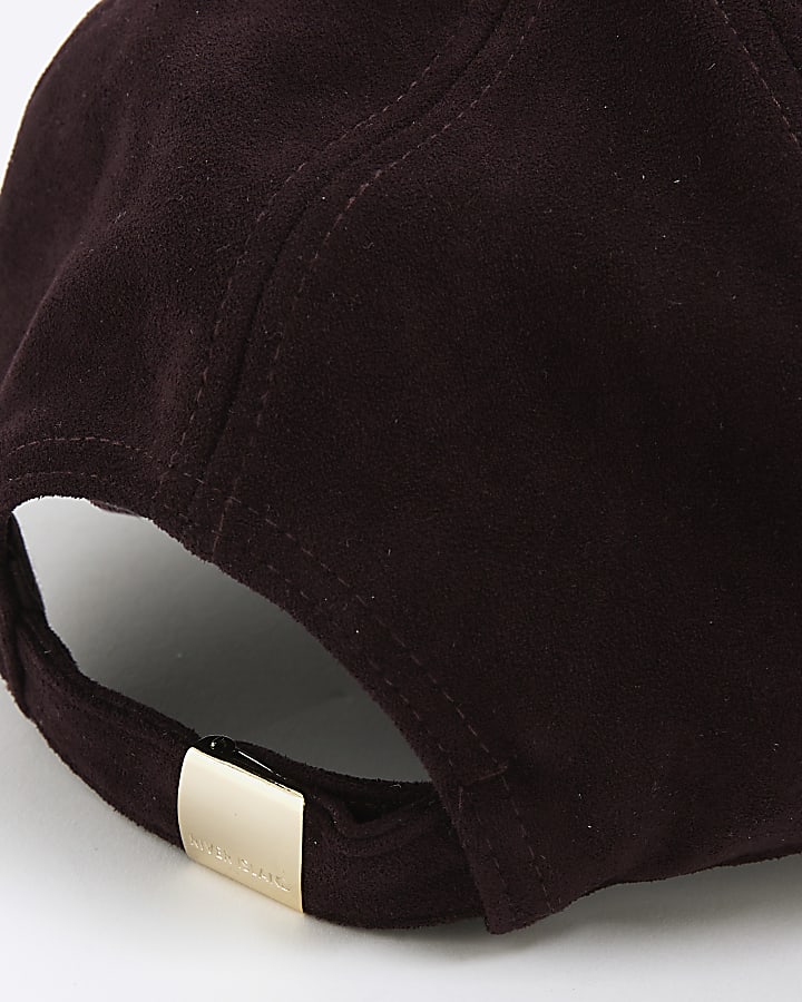 Red Faux Suede Cap