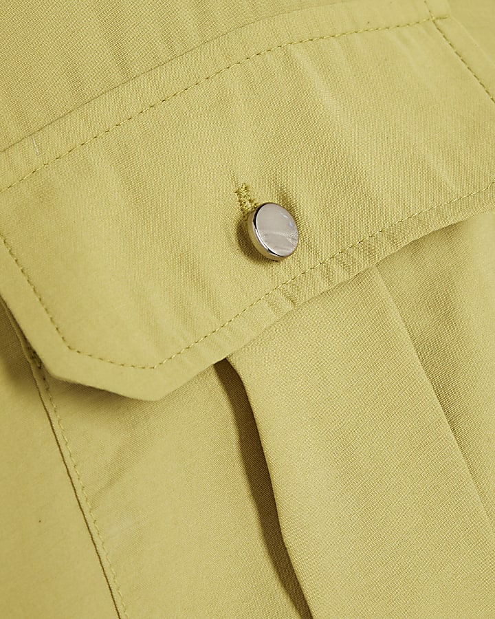 Green Long Sleeve Utility Pocket Shirt