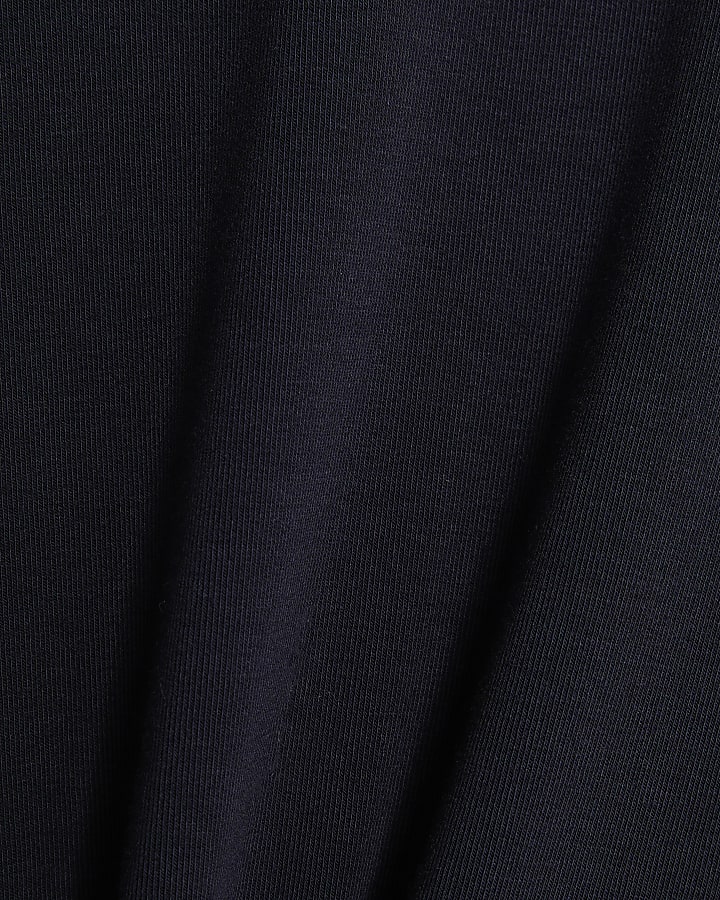 Navy Long Sleeve Roll Neck Top
