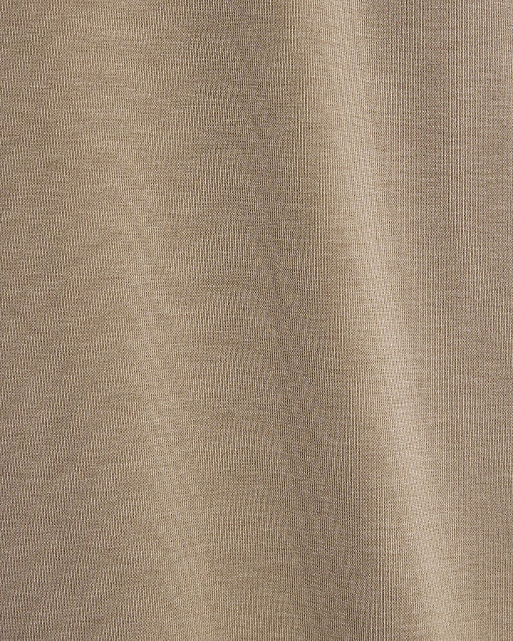 Beige Long Sleeve Roll Neck Mini Dress