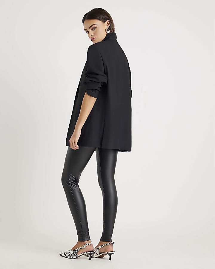Black High Waisted Faux Leather Leggings