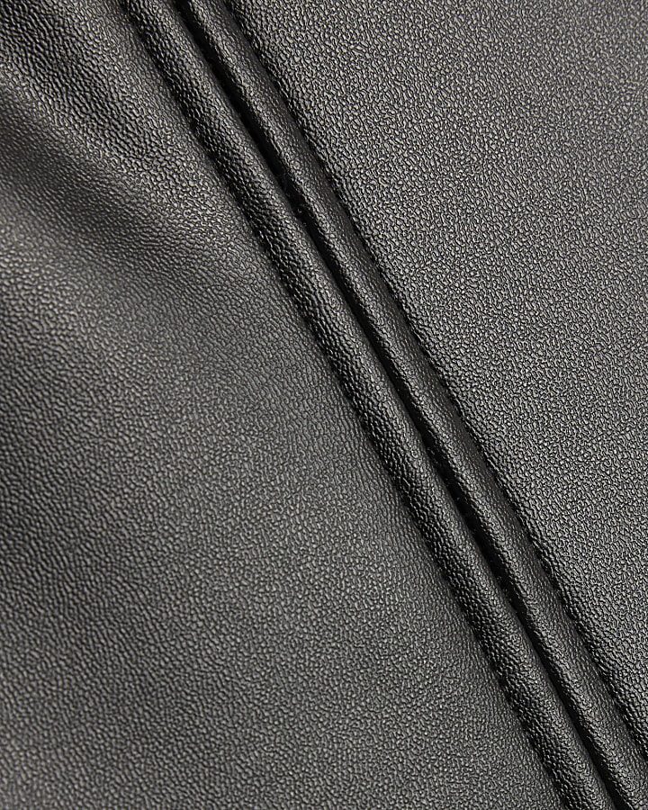 Black High Waisted Faux Leather Leggings