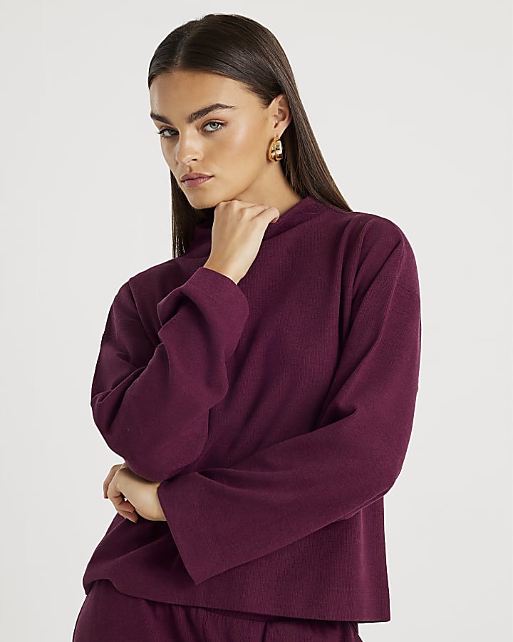 Red Cosy High Neck Top