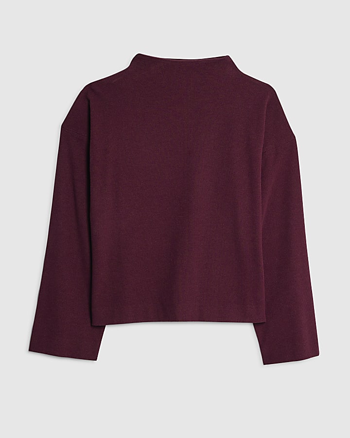 Red Cosy High Neck Top