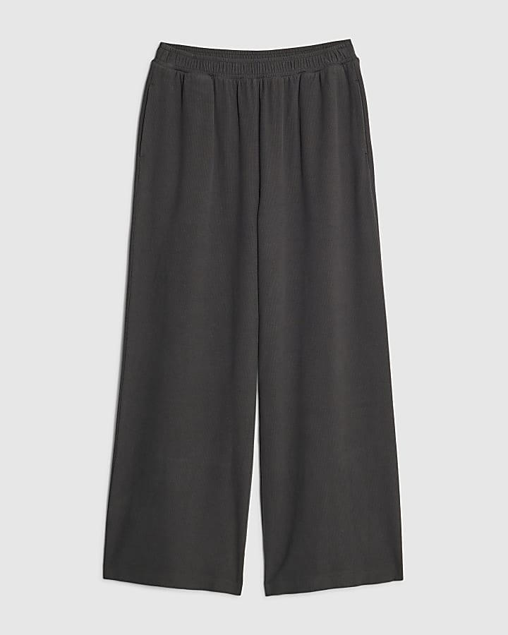 Grey Cosy Wide Leg Trousers