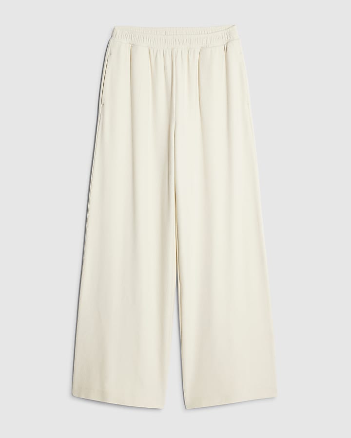 Cream Cosy Wide Leg Trousers