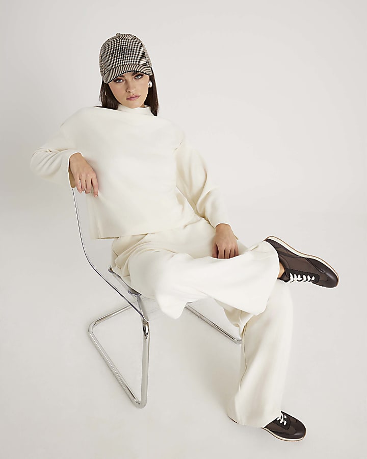 Cream Cosy Wide Leg Trousers
