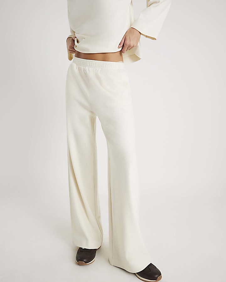 Cream Cosy Wide Leg Trousers