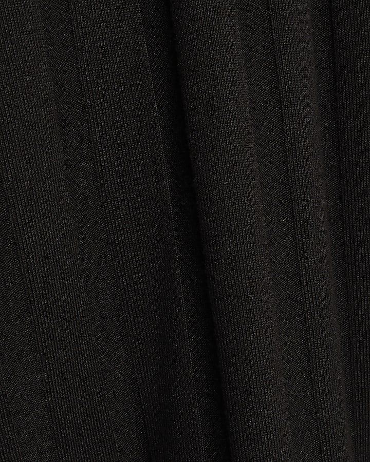 Black Long Sleeve Cosy Wide Ribbed Top