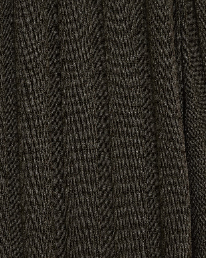 Green Wide Ribbed Trousers