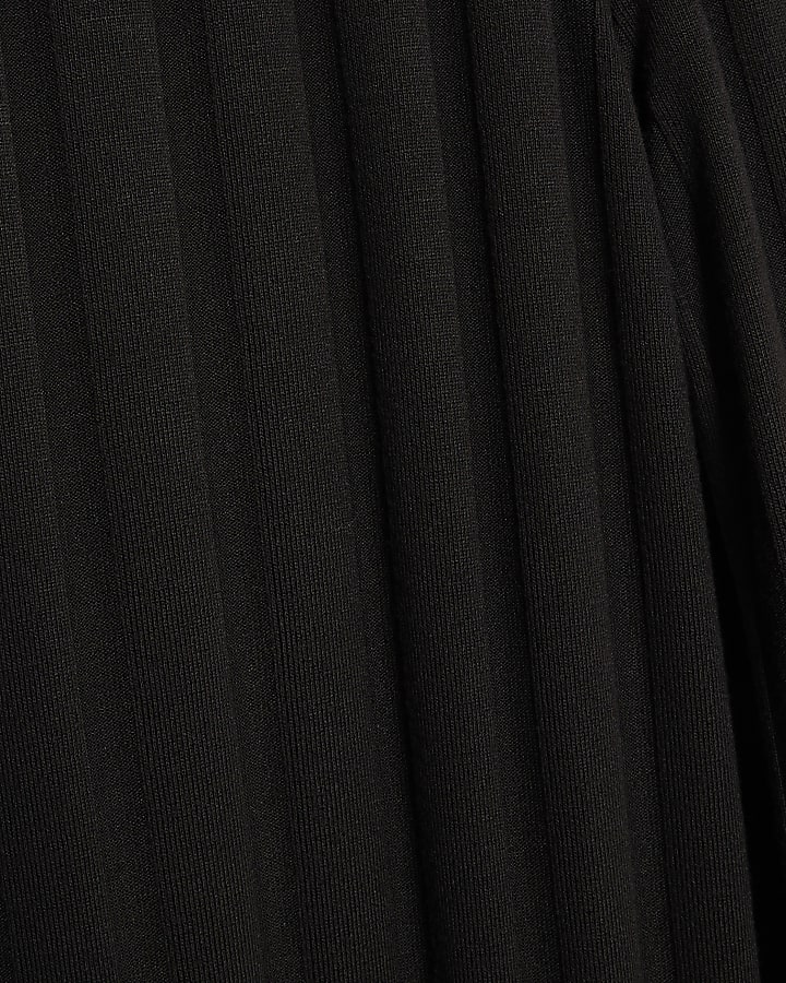 Black Wide Ribbed Trousers