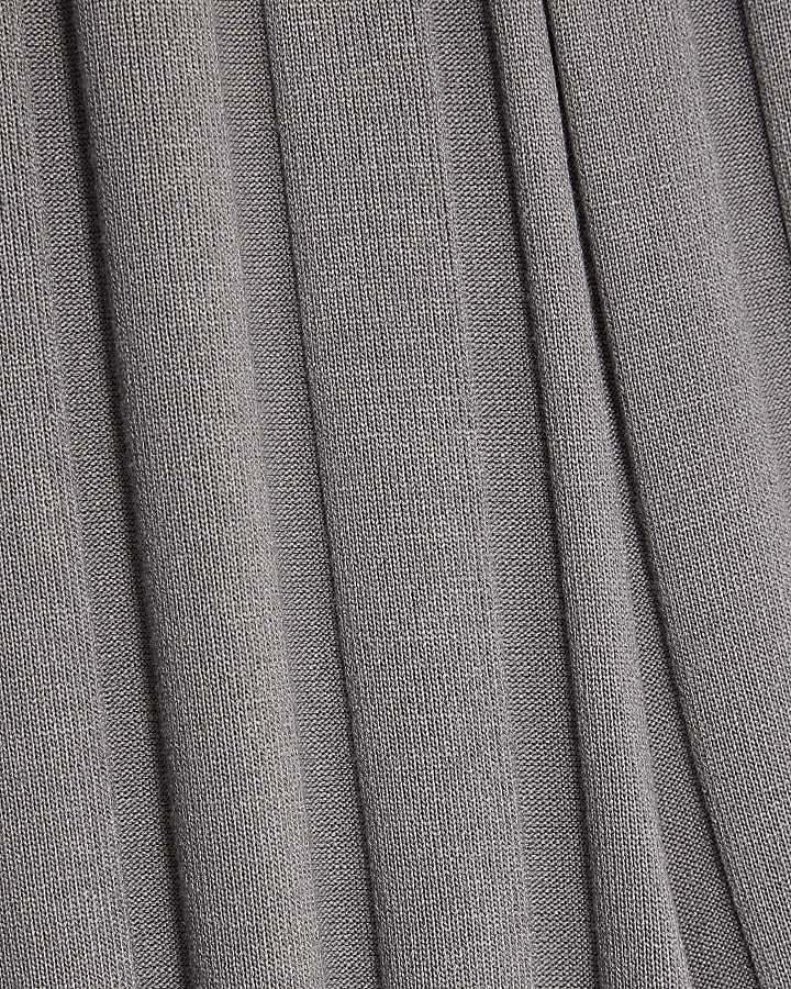 Grey Cosy Wide Ribbed Trousers