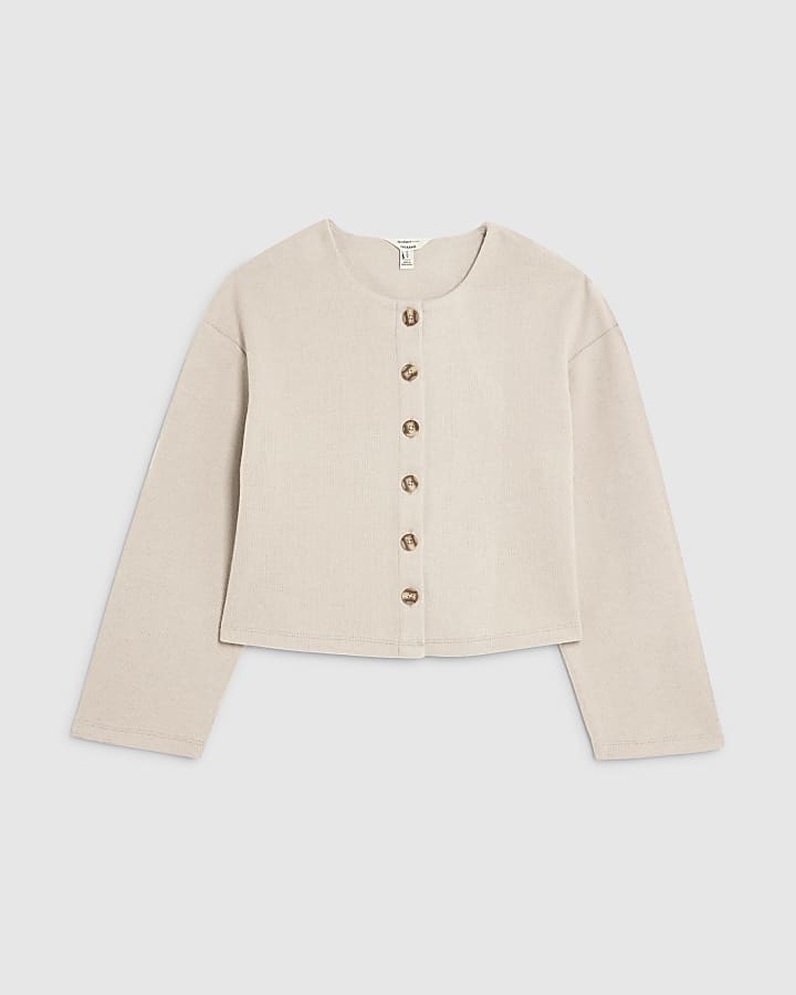 Beige Cosy Button Through Cardigan