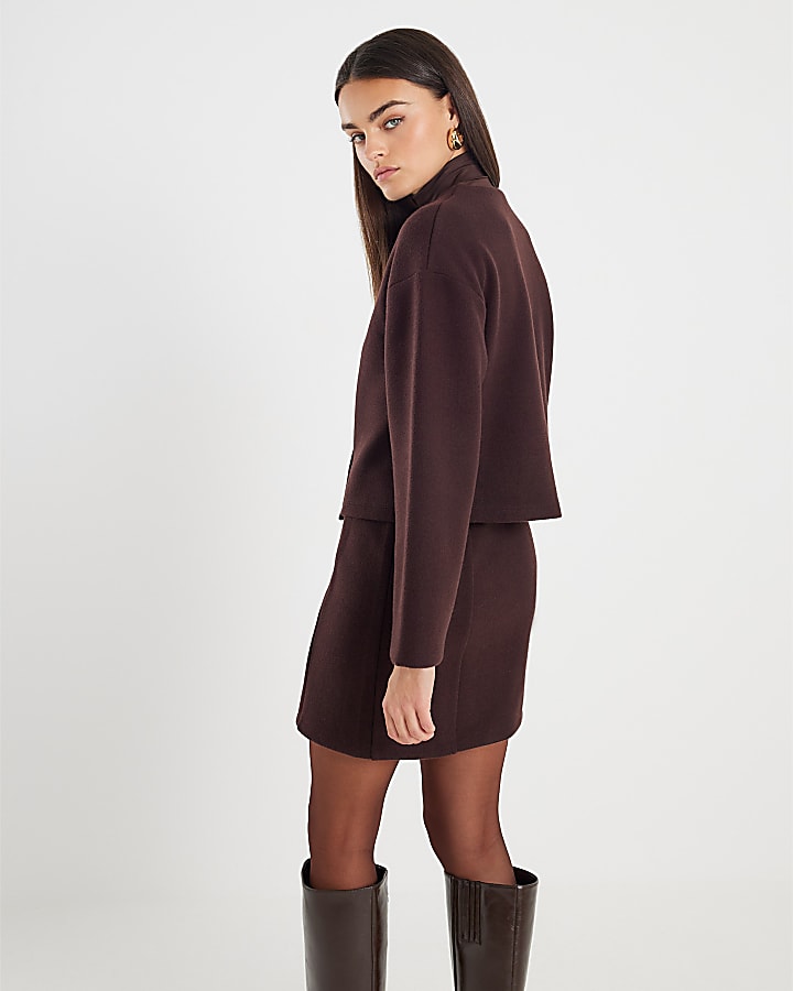 Brown Cosy Long Sleeve Button Up Cardigan