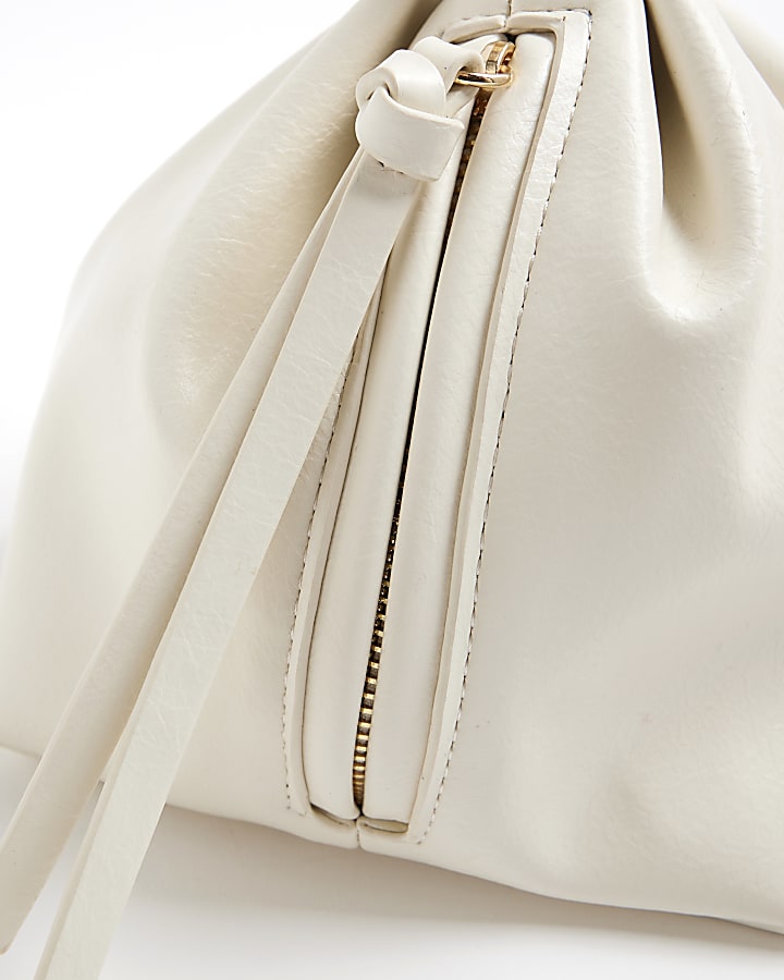 Cream Metal Detail Clutch Bag