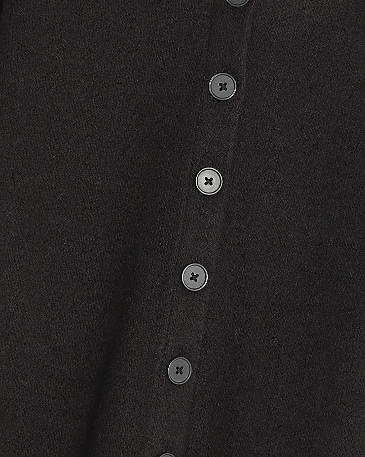 Black Cosy Long Sleeve Button Up Cardigan