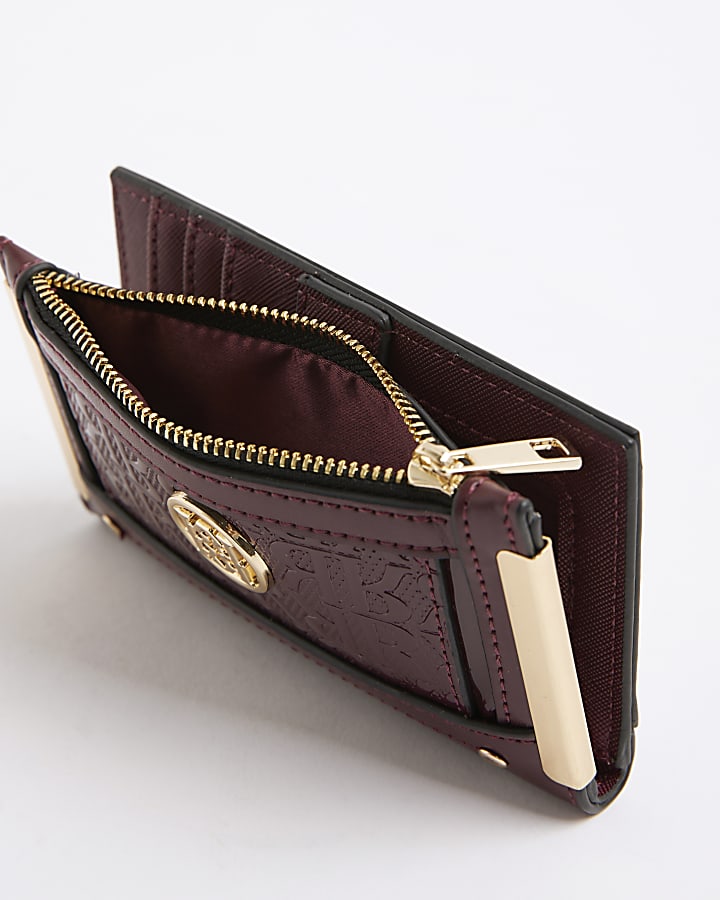 Red Embossed RR Monogram Print Purse
