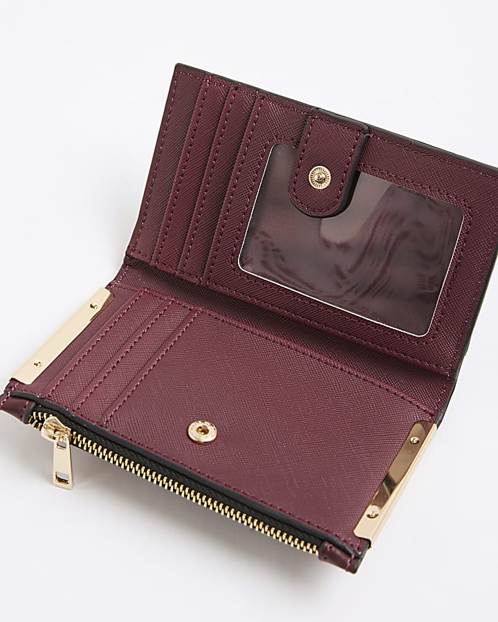 Red Embossed RR Monogram Print Purse
