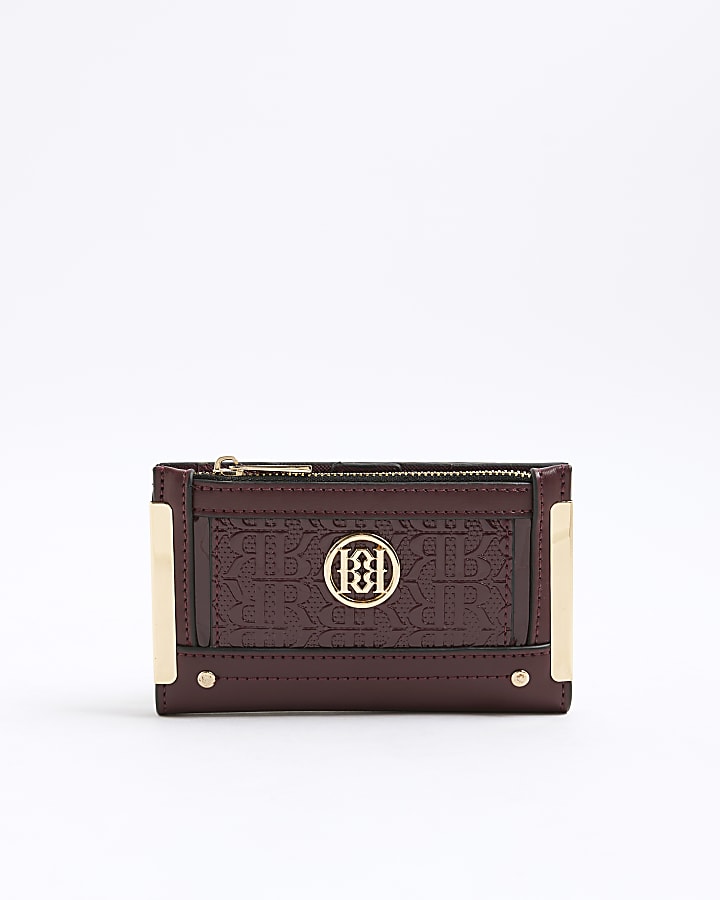 Red Embossed RR Monogram Print Purse