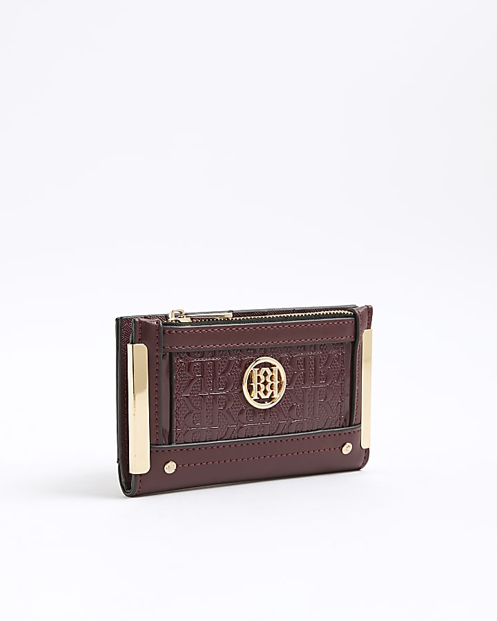 Red Embossed RR Monogram Print Purse