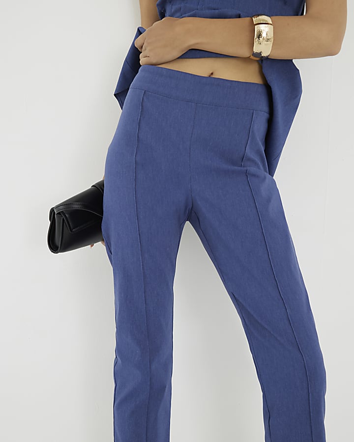 Blue Denim Look Stretch Skinny Trousers