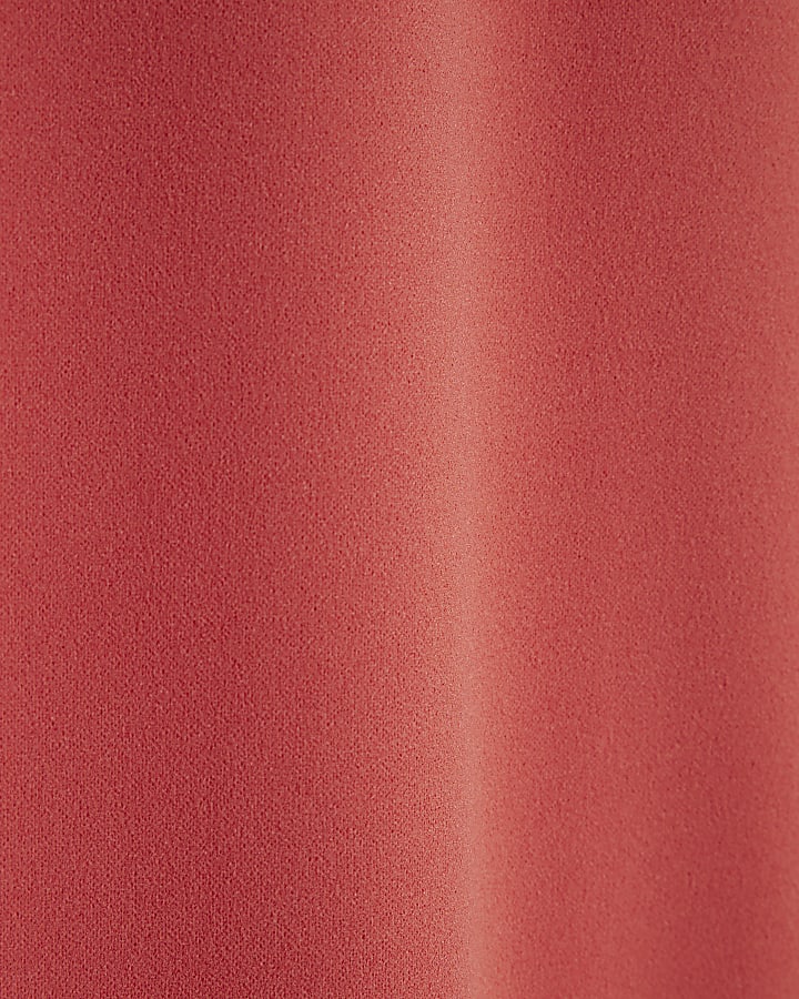 Coral Drawstring Wide Leg Trousers