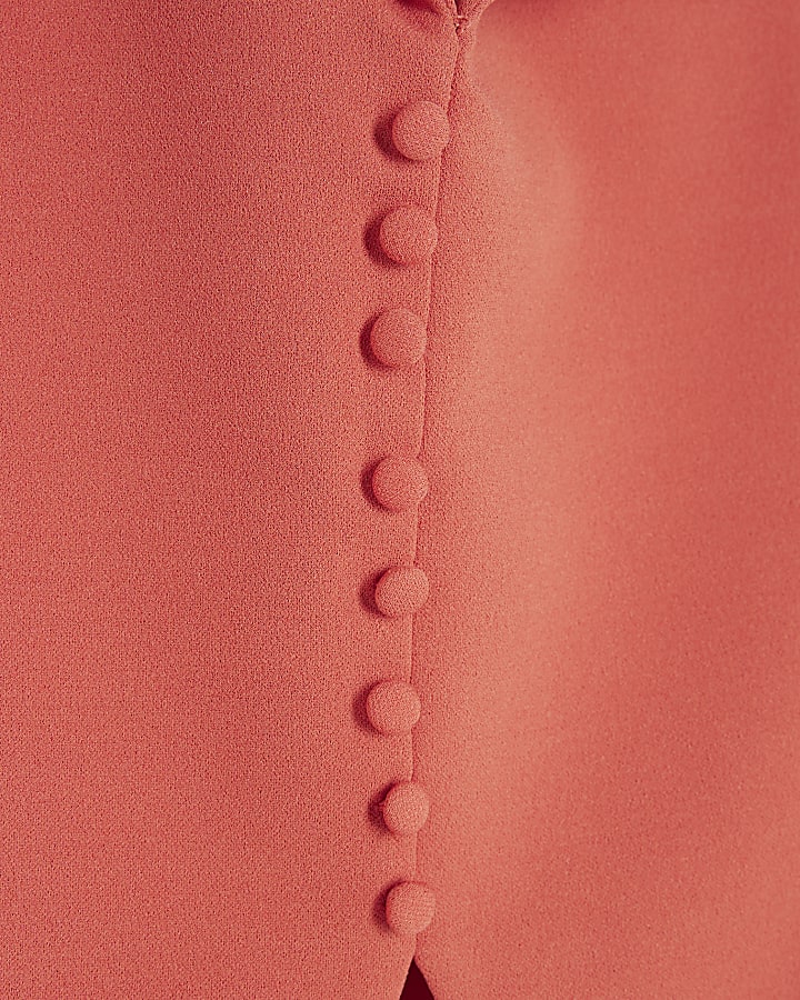 Coral Sleeveless Halter Neck Waistcoat