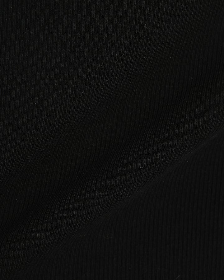 Black Sleeveless Ribbed Cami Top