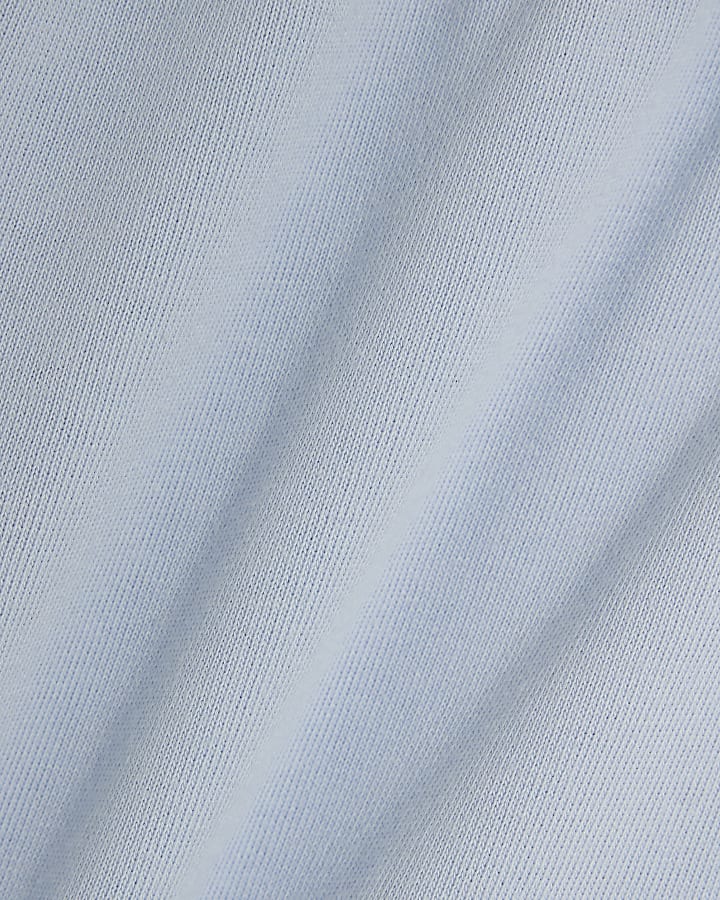 Blue Ribbed Panel Runner Shorts