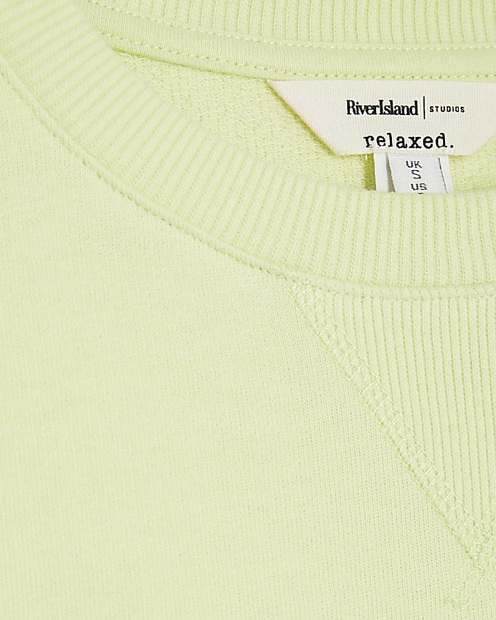 Lime Short Sleeve Ribbed Panel T-shirt